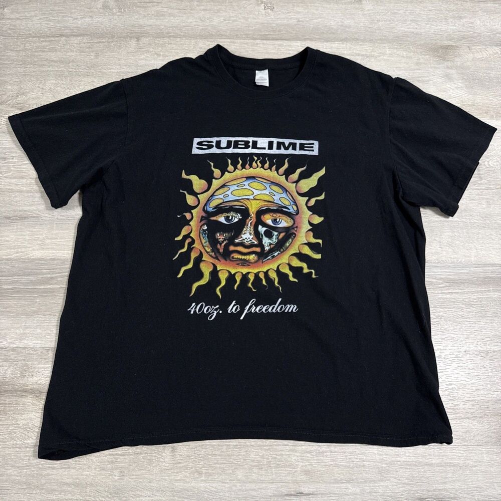 Sublime Shirt Men’s 3XL Black 40 Oz To Freedom Sun Ska Punk Band Music Tee